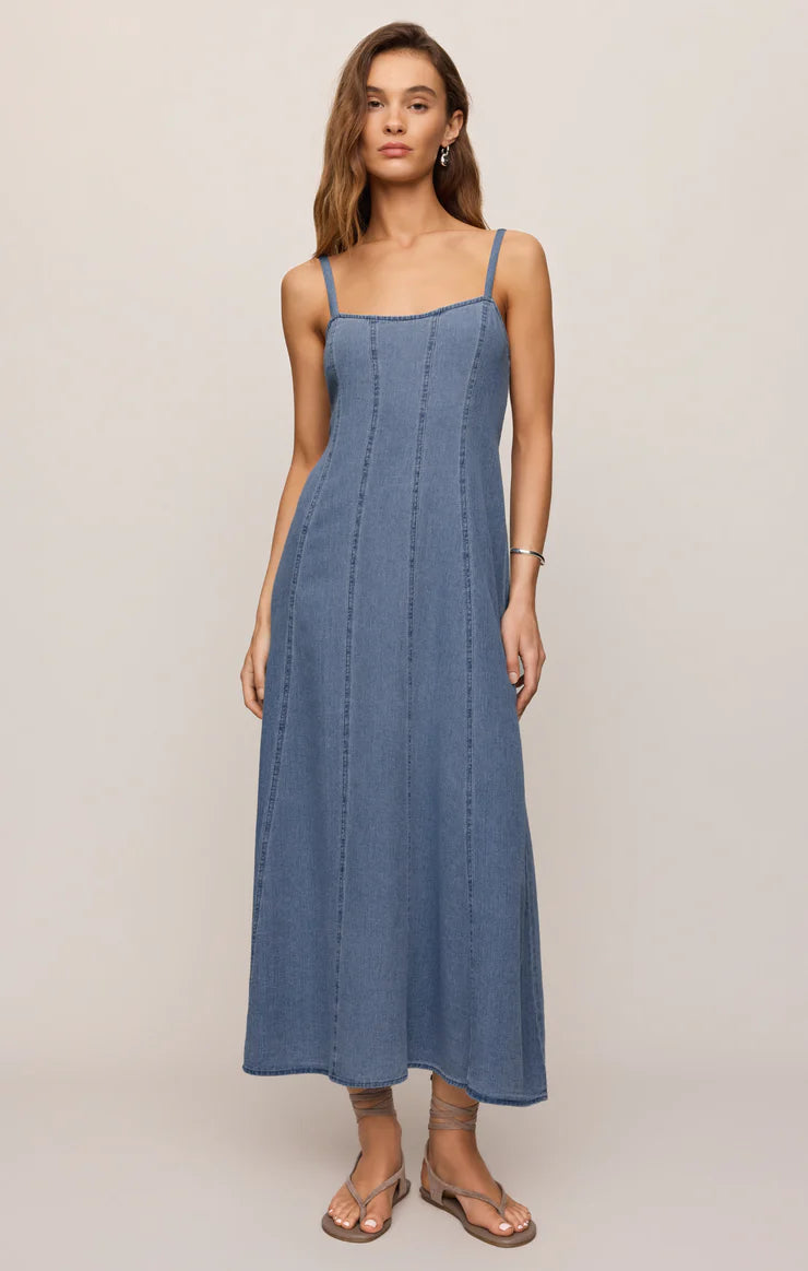 lina italian denim midi dress Banana Republic Lina Italian Denim Midi Dress