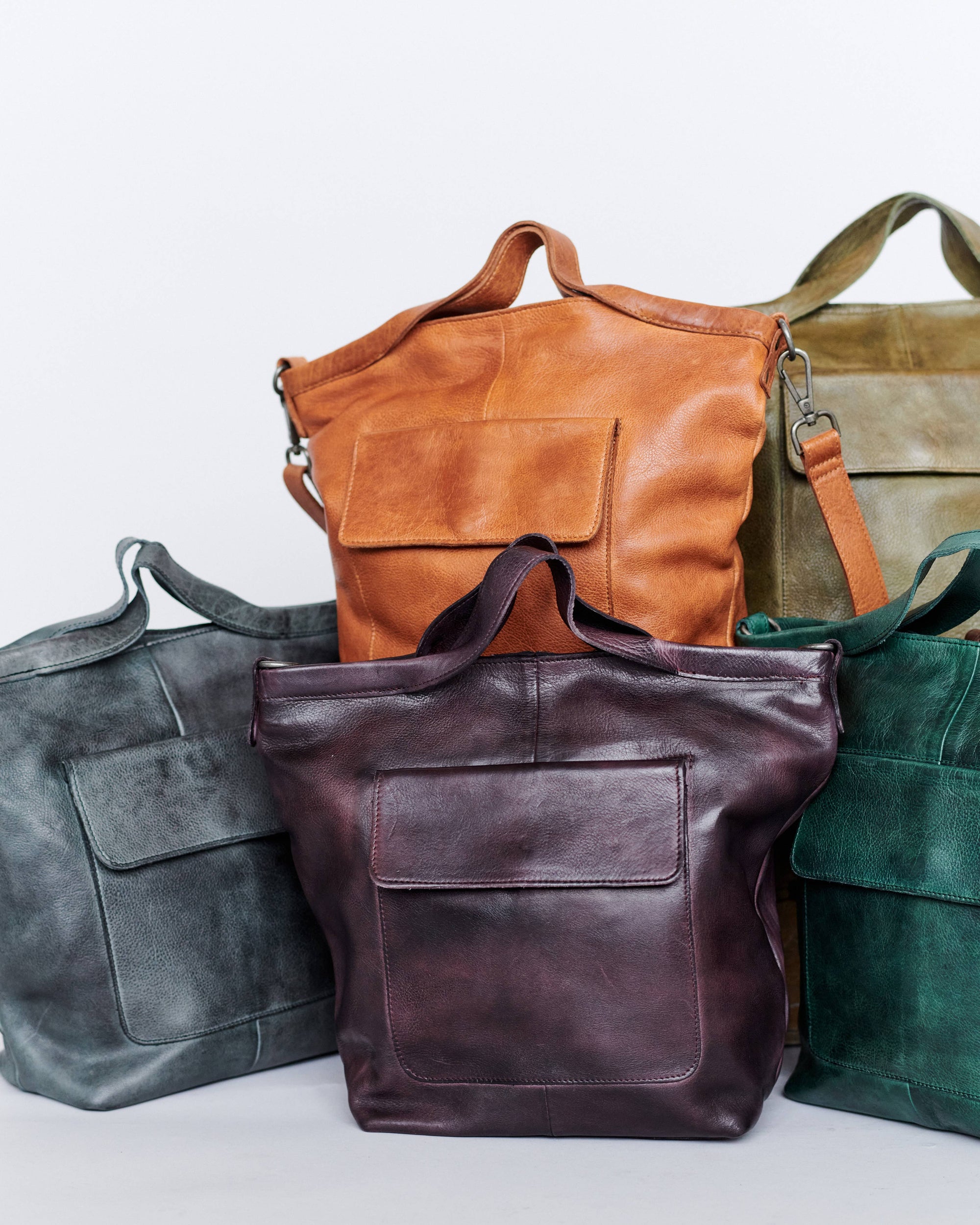 Bianca Handcrafted Leather Tote/Crossbody Bags