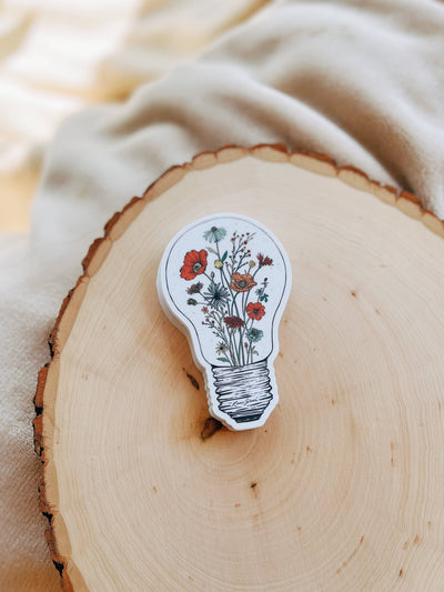 Floral Lightbulb - Waterproof Flower Sticker