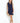 Navy Stretch Collared Ruffle Dress