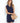 Navy Stretch Collared Ruffle Dress