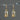 Golden Huggie with Rectangle Semi Precious Earrings