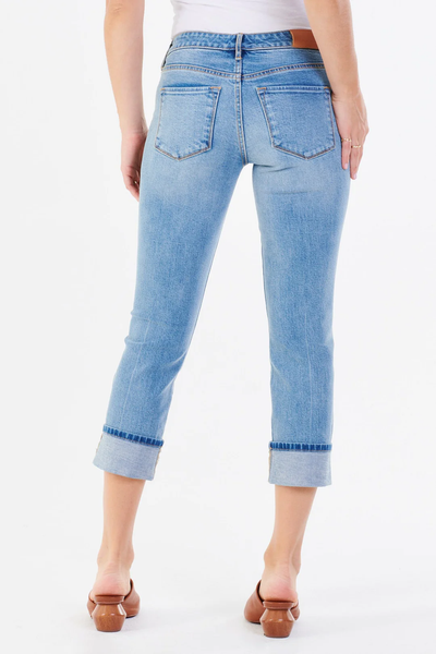 Blaire High Rise Cuffed Slim Straight Jean