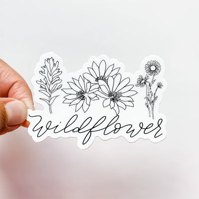 Wildflower Trio Hand Lettered Sticker