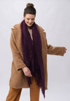 Lightweight Wool Solid Fringe Wrap