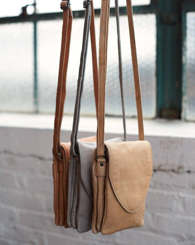 Pippa Handcrafted Leather Crossbody Bags: Camel