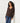 Long Sleeve Ribbed V-Neck Top - Brown / XS