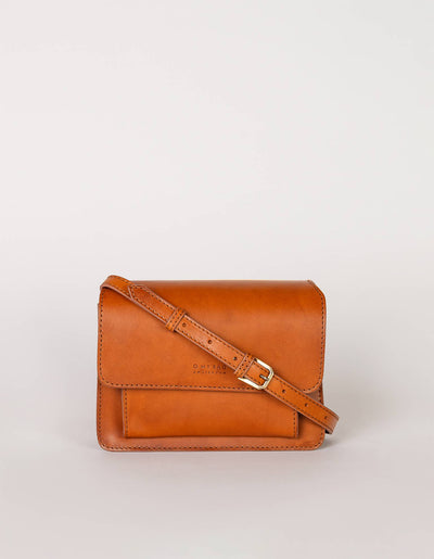 Harper Mini Leather Bag  - Cognac Classic Leather two straps