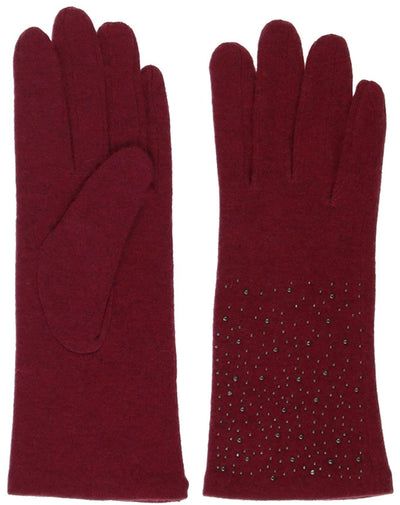 Sparkle Embellished Wool Blend Knit Tech Glove