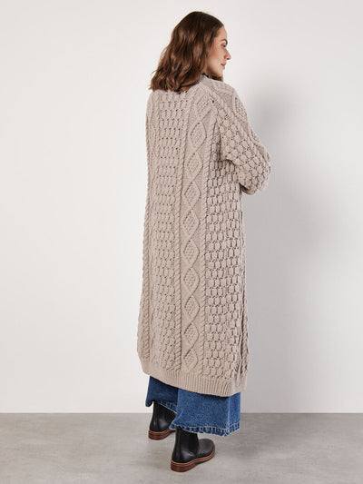 Chunky Cable Knit Longline Cardigan