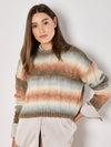 Boxy Space Dye Cable Knit Sweater