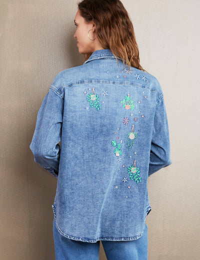 Denim Hanging Plants Shirt