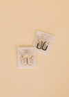 White Enamel Large Rectangle Hoop Earrings