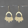 Brass Arch Fan Leaf Earrings