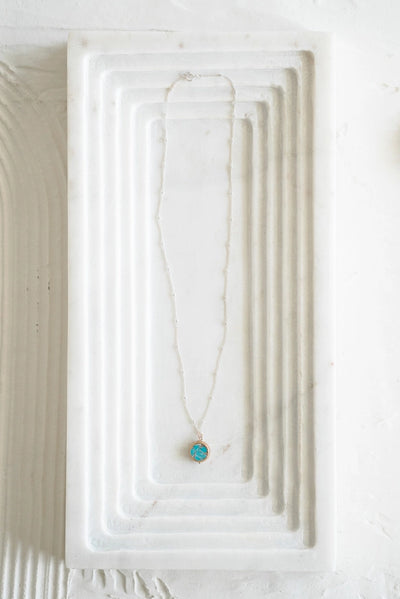 Veda Mossaic Turquoise Necklace