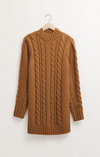 Sage Cable Knit Sweater Mini Dress