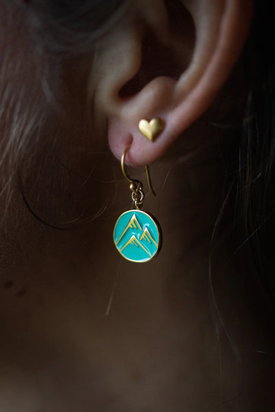 Enamel Mountain Peaks Charm Earrings