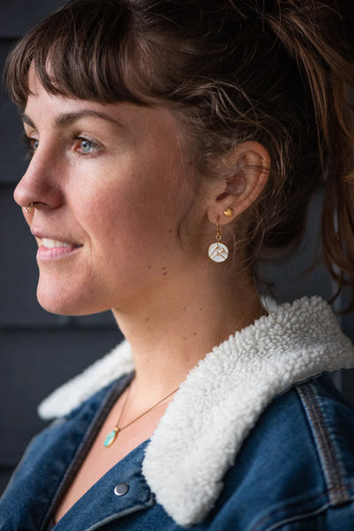 Enamel Mountain Peaks Charm Earrings