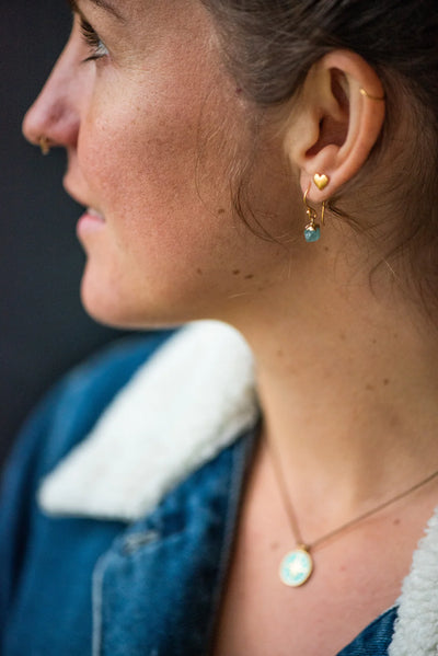 Gemstone Nugget Earrings