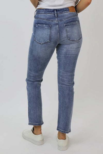Blaire High Rise Ankle Slim Straight Leg Cropped Jean