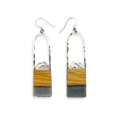 Eastward Arched Oat Bourbon Barrel Earring