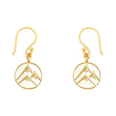 Enamel Mountain Peaks Charm Earrings