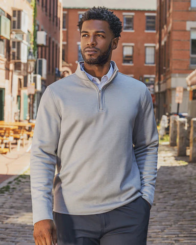 Tipton Striped Fleece Mock Neck