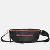 Charles Crossbody MED- Black w/ Red Zip