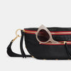 Charles Crossbody MED- Black w/ Red Zip