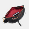 Charles Crossbody MED- Black w/ Red Zip