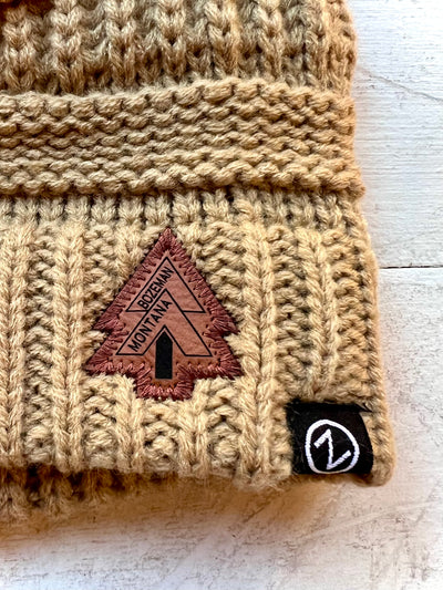 Bozeman Knit Beanie w/ Leather Tree Patch