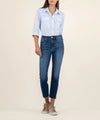 Rachael High Rise Mom Jean Raw Hem