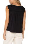 Sleeveless Shirred Detail Knit Top