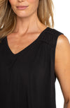 Sleeveless Shirred Detail Knit Top