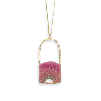 Dahlia Pink Teasel Necklace