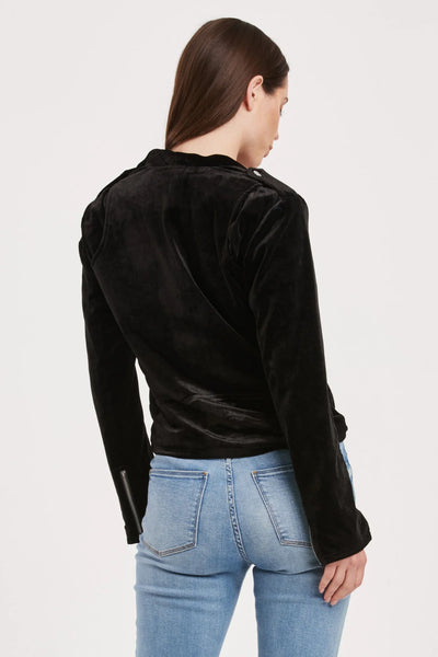 Tahani Velvet Moto Jacket