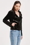 Tahani Velvet Moto Jacket