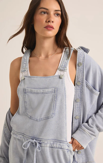 Knit Denim Overalls