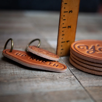 Montana State Leather Coaster