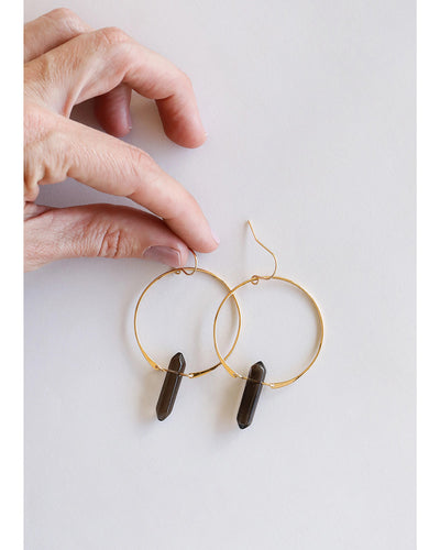 Hoops - Smoky Quartz