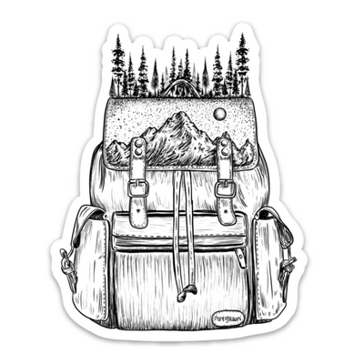 Forested Backpack - Waterproof Nature Sticker