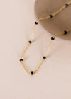 Enamel Gold Necklace - Black