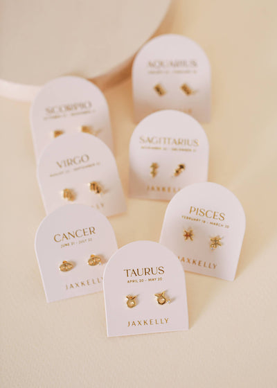 Zodiac Gold Earrings - Aquarius