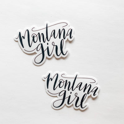 Montana Girl Hand Lettered Sticker Decal Black