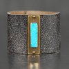 2" Leather Cuff W/ Bright Turquoise Druzy