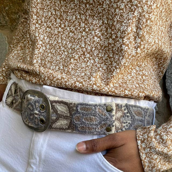 Monochromatic Embroidered Belt main image 1