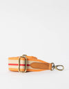 Striped Webbing Strap - Orange/Red/Cognac Classic Leather