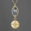 Compass w/ Labradorite and Semi Precious Marquise Necklace