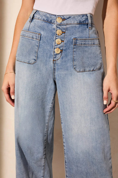 Audrey Comfort Stretch Wide Leg Crop Jeans