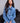 Button Front Denim Blouse W/ Removable Bow